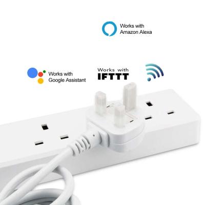 China UK/SA/HK UK WiFi Smart Power Strip Power Extension Socket 3 Outlet 4 USB Port with Surge Protector Alexa Google Assistant UK 3pin Plug for sale