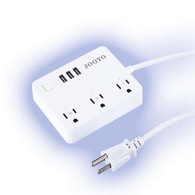 China US/JP surge protection overload protection power strip with USA standard 3outlet 3usb standard stable quality pure matte white fast charging for sale