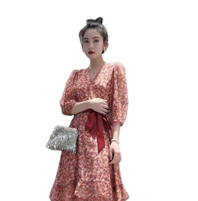 China Anti-static high quality fashion silk dress women's silk dress silk materials for dresses for sale