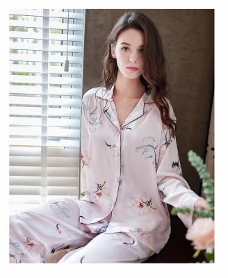 China Anti-static satin home silk pajamas custom silk pajamas sleepwear satin pajamas for sale