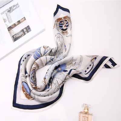 China Designer Square Silk Scarf Pure Silk Satin Square Scarf for sale