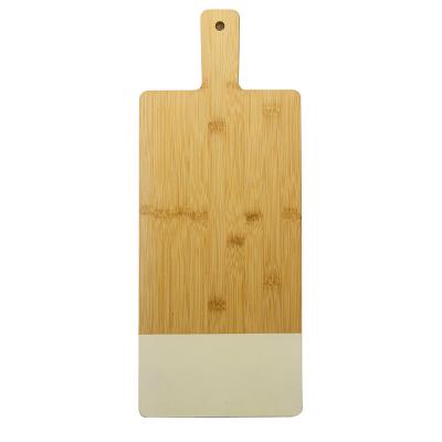 China Sustainable Expandable Cutting Board Bamboo Cheese Board With Handle Serving Board For Breakfast And Fruits for sale