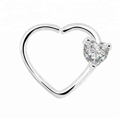 China No Heart CZ Daith Cartilage Piercing Jewelry for sale