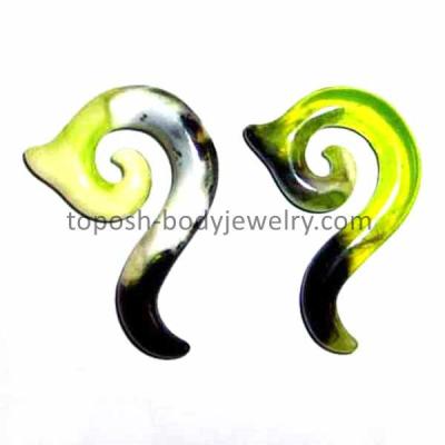 China Multicolored Unique Glass Pyrex Spiral Ear Body Piercing Jewelry for sale