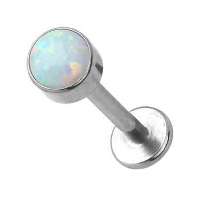 China Factory FASHIONABLE White Toposh 16G Opal Titanium Labret Piercing Jewelry for sale