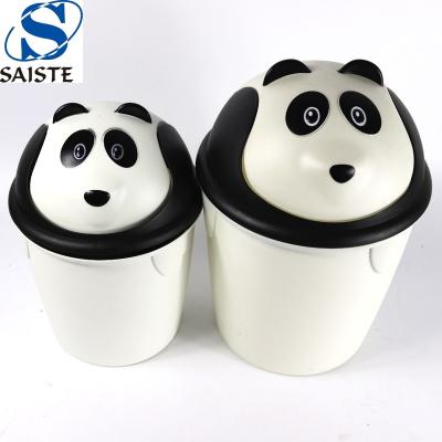 China New Design Home 14 Inch Size Animal Cute Plastic Kid Trash Can for sale