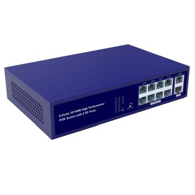 China Home / Business Networking 10 Ports PoE+ Switch With Internal Power , 8+2 PoE Fast Switch , CCTV PoE Switch for sale