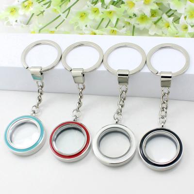 China Fit for Floating Charms/Floating Plates/Round Memory Charm Pendant Floating Key Chain Wholesale Birthstone Twist for Charm Plates Pendant Floating Key Chain for sale