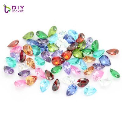 China Fashion Wholesale Crystal Water Drop Zircon Pendant Floating Charm For Women for sale