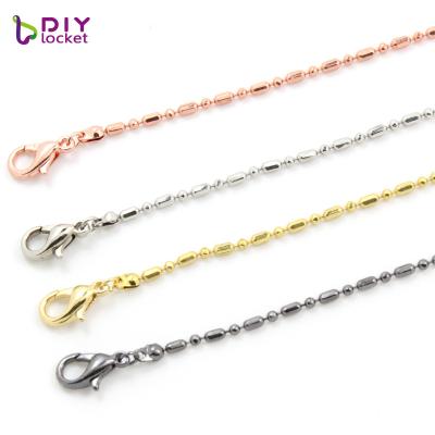 China Durable Wholesale Alloy Bamboo Necklace Chain For Floating Pendant Custom Personalized Chain Jewelry for sale