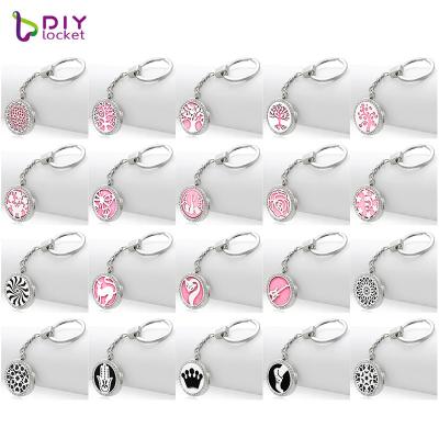 China You can wear and enjoy your essential oil where wholesale 30mm Stainless Steel Crystal Aromatherapy Diffuser Keychain With Rhinestones, Custom Made Diffuser Pendant for sale