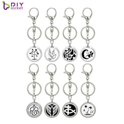 China You can wear and enjoy your essential oil any where wholesale 316 Stainless Steel 30mm Lobster Loop Key Chain Wholesale Aromatherapy Diffusers, Custom Personalized Diffuser Pendant for sale