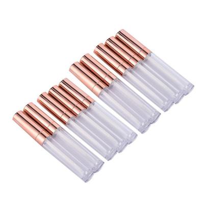 China Eco-Friendly Rose Gold Lip Gloss Tube Private Label Clear Lip Gloss Tube High Quality Cute Cylinder Gradient Lip Gloss Container for sale