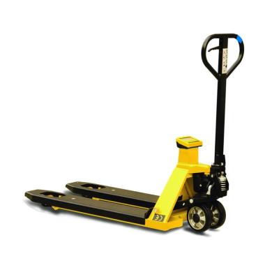 China Building Material Stores Mobile Weighing Pallet Truck With Scale for sale