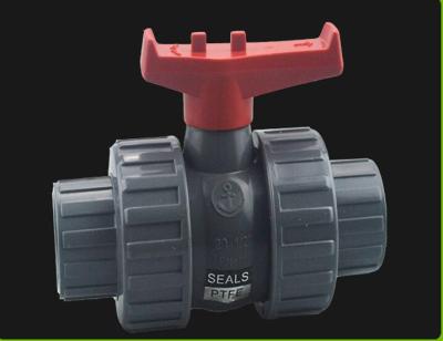 China General industrial type ball valve, UPVC double union ball valve, double union end connection for sale