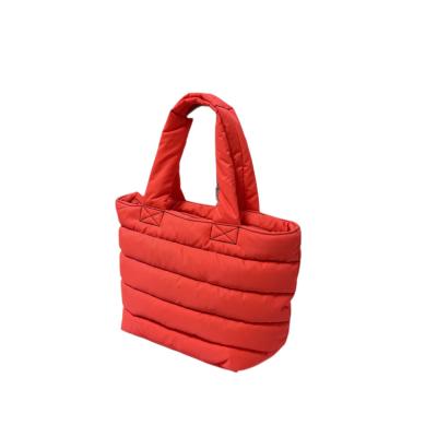 China High Quality Minimalist Women's Puffy Purse Handbag Stitched Stripper Shoulder Tote Bag for sale