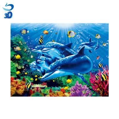 China Large Europe sealife 3D picture 3D poster size 3d lenticular printing picture 50x70cm large for sale