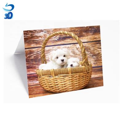 China Global Promotional Gift Voucher Personalization 3D Lenticular Birthday Greeting Card for sale