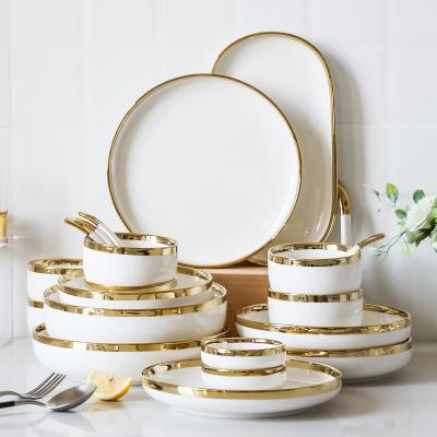 China White Dinnerware Sustainable Ceramic Dinner Sets Dinnerware Sets Luxury Dinnerware Sets For Wedding for sale