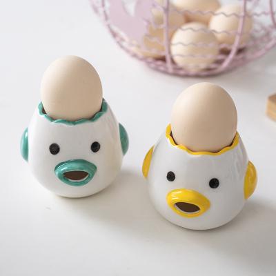 China Viable Wholesale Creative Cute Egg White Yolk Separator Ceramic Egg Cups For Kitchen for sale