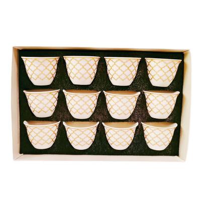 China Wholesale Viable Moon 12pcs Ceramic Tea Cup Set Espresso Coffee Cup With Gift Box for sale