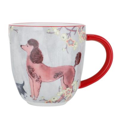 China Viable New Item Ceramic Coffee Mug Porcelain Milk Mug With Animal Hand Painted for sale