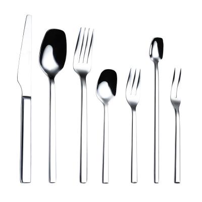 China Viable Wholesale Silver Stainless Steel Cutlery Set Flatware Fork Spoon Knife For Hotel for sale