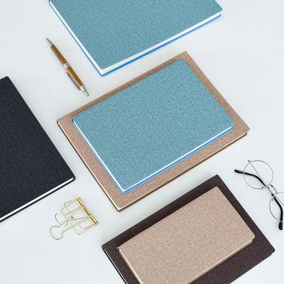 China A5/A6 loose-leaf fabric grain PU cover hardcover leather notebook custom 2019 personal diary /planner with woodfree 80gsm/100gsm paper for sale