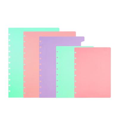 China A4/A5 Plastic Color PP Sheet For Clear Plastic Disc Rings Disc Binder Notebook for sale