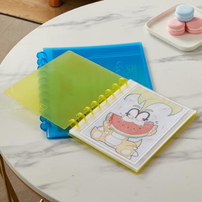 China Polyresin A4 A5 color pp album with disc holes, hard plastic disbound photo holder, card storage pocket for sale