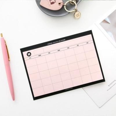 China Wholesale custom paper sticky notes self-adhesive desk calendar self-adhesive memopad notepad pink/white for sale