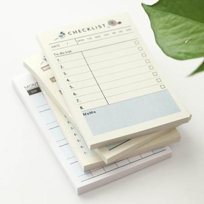 China plan notepad monthly checklist cheap notepad self adhesive sticky note custom/weekly/daily colors for sale