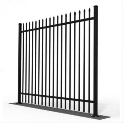 China Easily Assembled Cheap Price Black Coated Ornamental Wrought Iron Fence Tubular Steel Fencing for sale