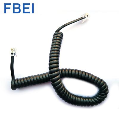 China 7*0.12 28AWG RJ11 telephone line telephone coild cord cables 4P4C 2M telephone cords for sale