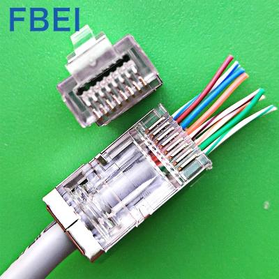 China RJ45 Microwave Connectors EZ CAT5 STP 8P8C Feed Through Connector for sale