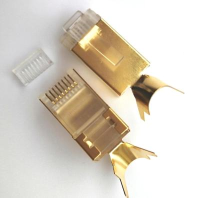 China Power RJ45 8P8C Cat7 Connector RJ45 Plug With Gold Plating 50U 8P8C Plug for sale