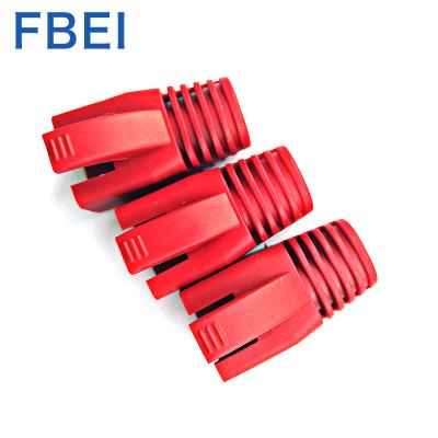 China RJ45 Microwave PVC Connector Boots CAT7 Connector Boots Red for sale