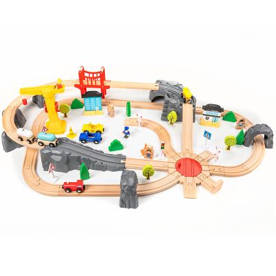 China Educational Good Quality Children's Wooden Train Track Long Pretend Educational Toy Sets Parent-child Parent-child Family Games Racing Whole Sale for sale