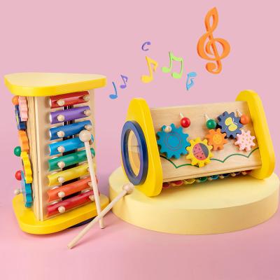 China Educational Baby Toy Multifunctional 3 in 1 Music Toy Wooden Xylophone Infant Musical Instrument Funny Toys for Babies Educational Toy for sale