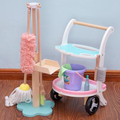 China Wholesale New Fashion Wooden Easy Garden Bath Cleaning Wooden Tool For Toy Set Toddler Role Play Toys for sale