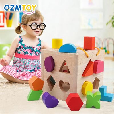 China DIY Educational Toys Montessori Teaching Aid Early Education Educational Toys A Variety Of Hole Wisdom Box Shape Recognition Children's Toy Trainin for sale