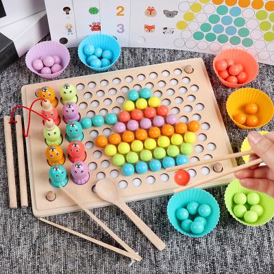 China Factory Price Educational Best Selling Baby Toddler Kids Teaching Smart Puzzle Fishing Wooden Montessori Educational Toys for sale