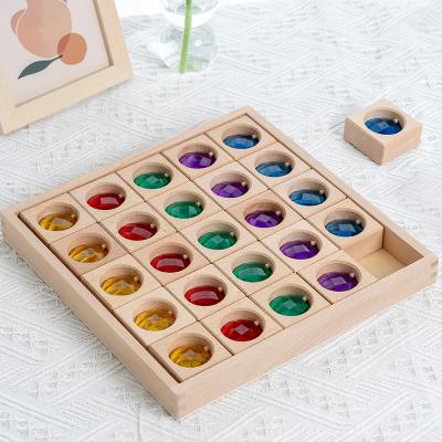 China Beech Diamond Kindergarten Kindergarten Bright Early Education Bright Gems Large Wooden Particles Kids Toys for sale