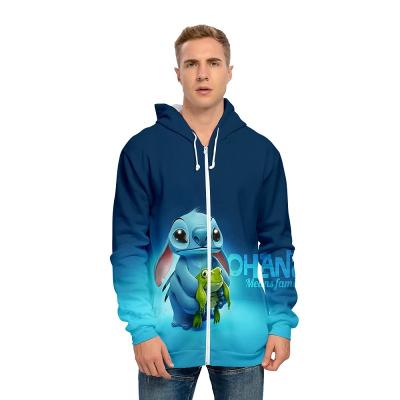 China Breathable 3D Printing Loose Cartoon Coat Polyester Unisex Jacket for sale