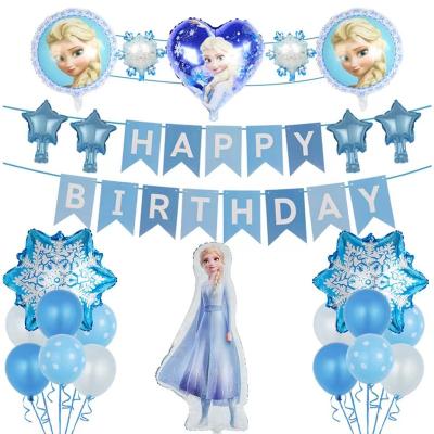 China 2022 Cartoon Figure Snowflake Balloon Winter Wonderland Party Decoration Baby Birthday Items for sale