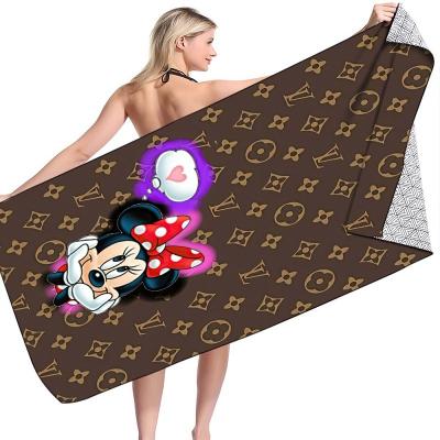 China Cartoon Dot Microfiber Compressed Beach Towel 3D Digital Printing Quick Dry Beach Towel Bath Towel for sale