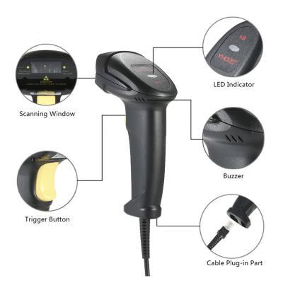 China 1D Wired USB Handheld Laser Barcode Scanner YHD-8200 in stock with Low Price for sale