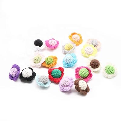 China Crochet Teether Beads Wholesale Baby Necklace Bracelet Teething Wooden Round Crochet Beads for sale