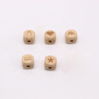 China Eco Friendly For Baby Teether Cube Personalized Wooden Square Beads for sale