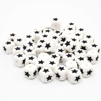 China Silicone Teether Wholesale BPA 12mm Square Star Free Silicone Teething Beads for sale